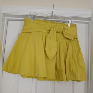 Maeve By Anthropologie Lime / Neon Yellow Pleated Women's Skirt